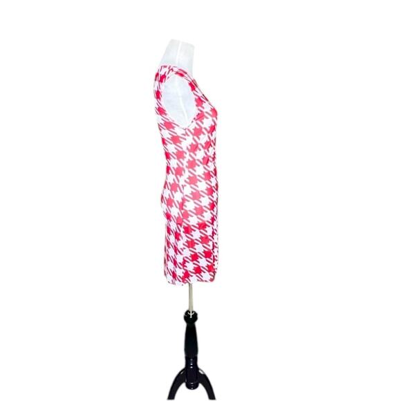 *NWOT WeWoreWhat Sheer Mesh Muscle Dress in Cherry Red/White – Med - Picture 6 of 10